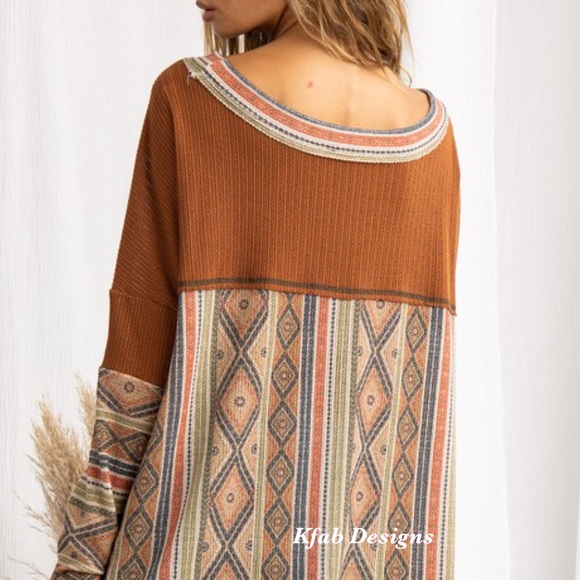 ❤️RESTOCKED! Boho Textured Aztec Dolman Tunic! - Picture 9 of 10
